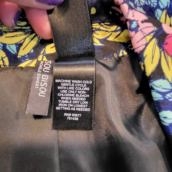 BISOU BISOU Women's XL Floral Blazer Jacket Multicolor - Picture 7 of 10